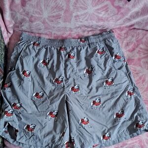 Columbia Gray and Red Mesh-Lined Swim Shorts
